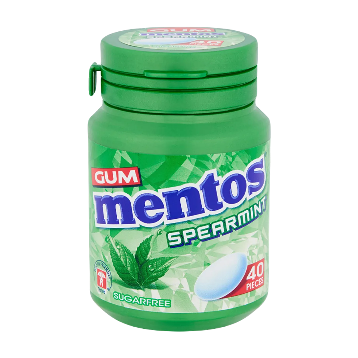 Mentos Gum Spearmint 40 Pcs Bottle 56g