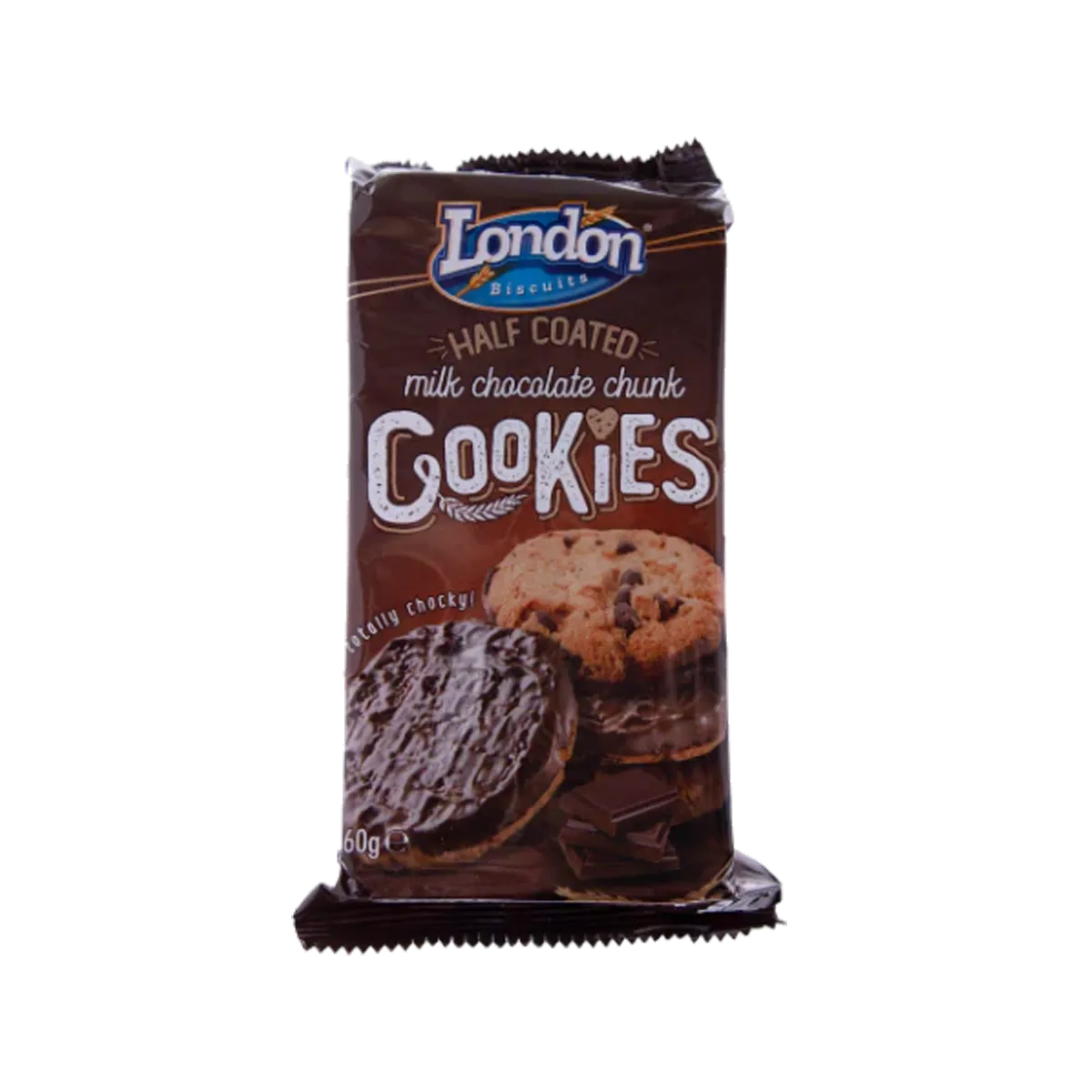 London Half Coated Milk Chocolate Chunk Cookies 160G