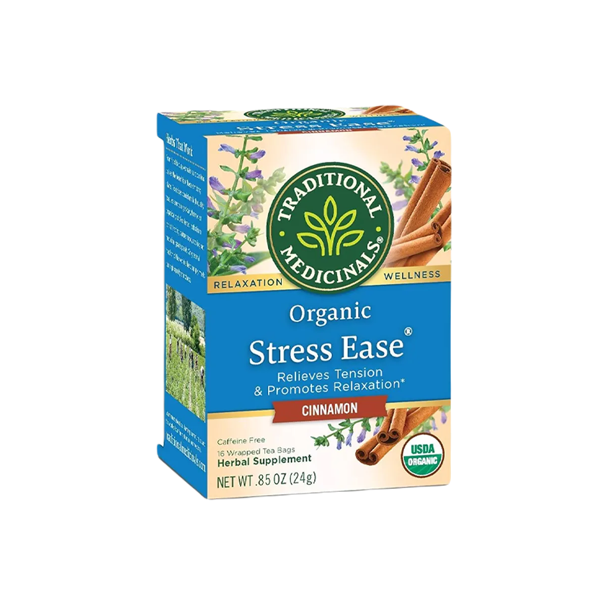 Traditional Medicinals Organic Stress Ease Cinnamon 16Bags 24g
