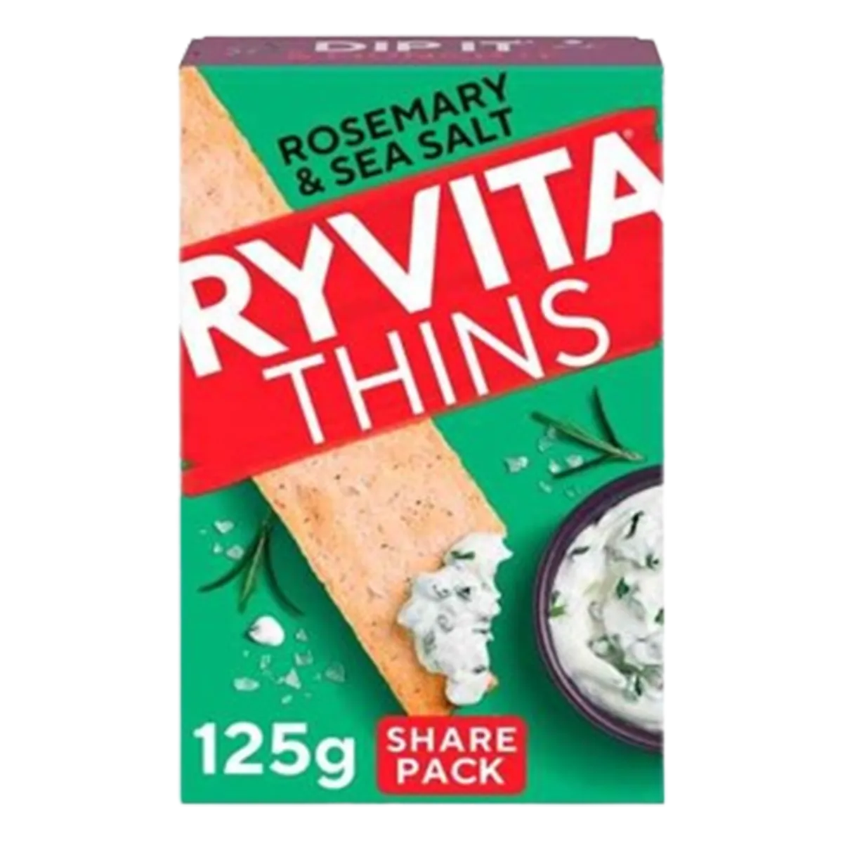 Ryvita Thins Rosemary And Sea Salt Flatbreads 125g