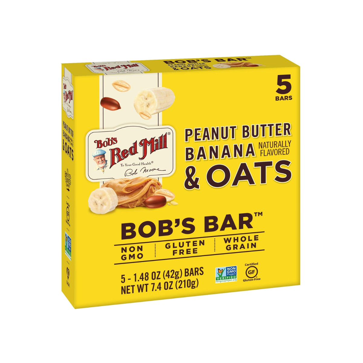 Bob's Red Mill, Peanut Butter Banana And Oats Bar, Case Of 6, 7.4 oz