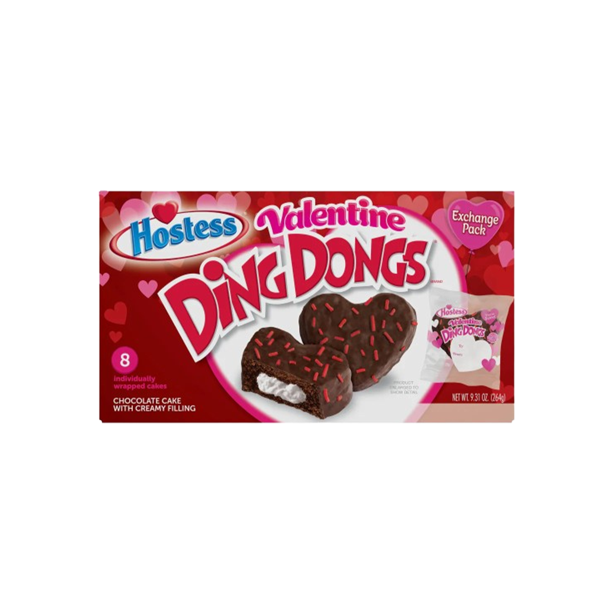 Hostess, Ding Dongs Valentine Heart Shaped, Case Of 6, 9.31 oz