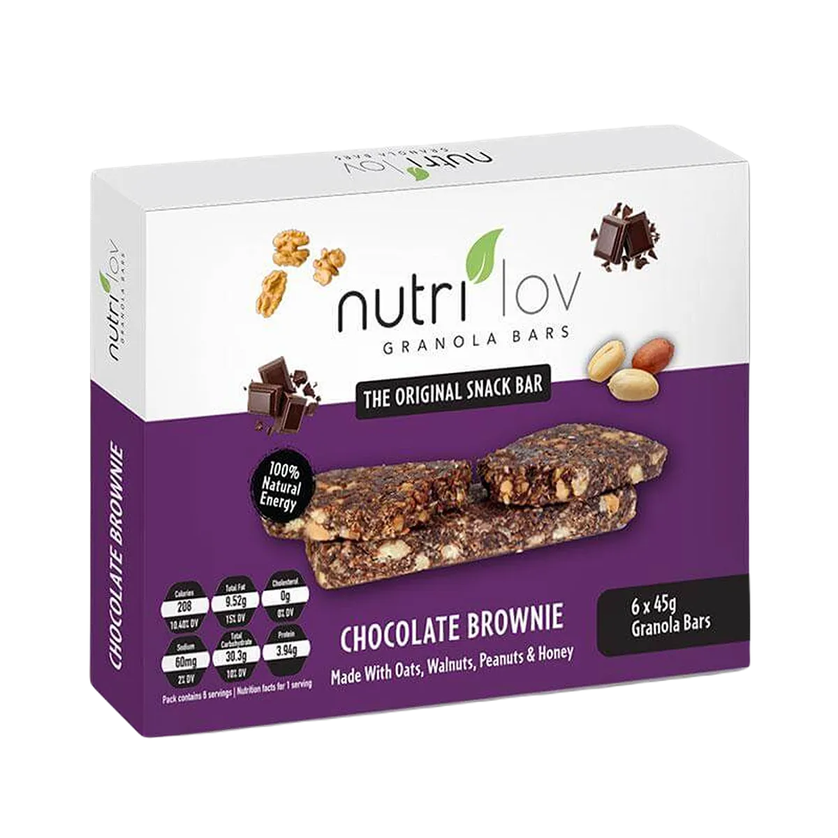 Nutrilove Snack Bar Chocolate Brownie 6 Pack