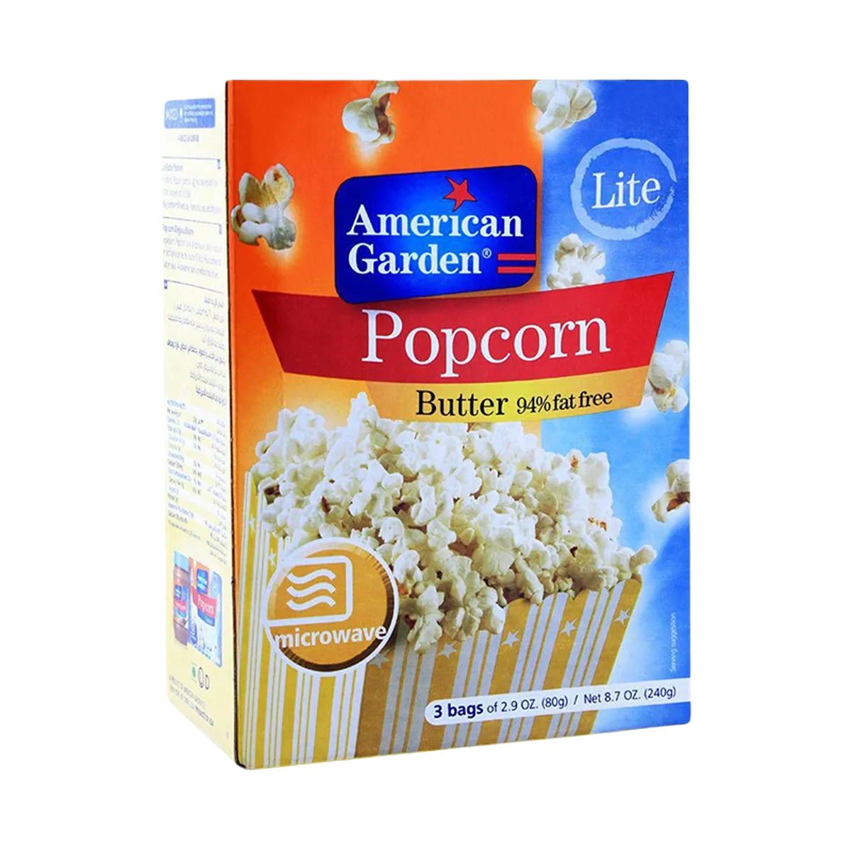 American Garden Popcorn Butter 94% Fat Free 240g