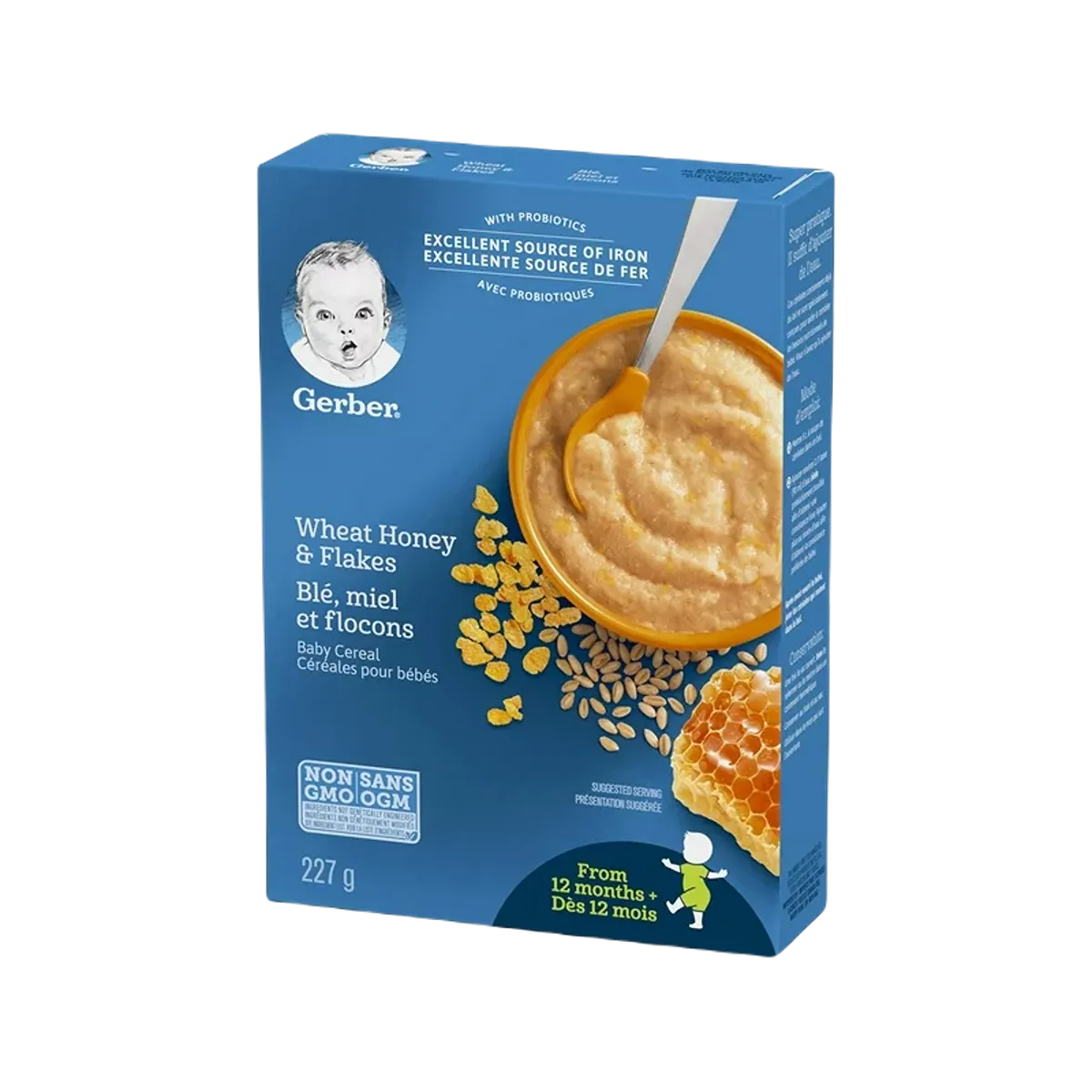Gerber Cereal Wheat Honey & Flakes 227g:
