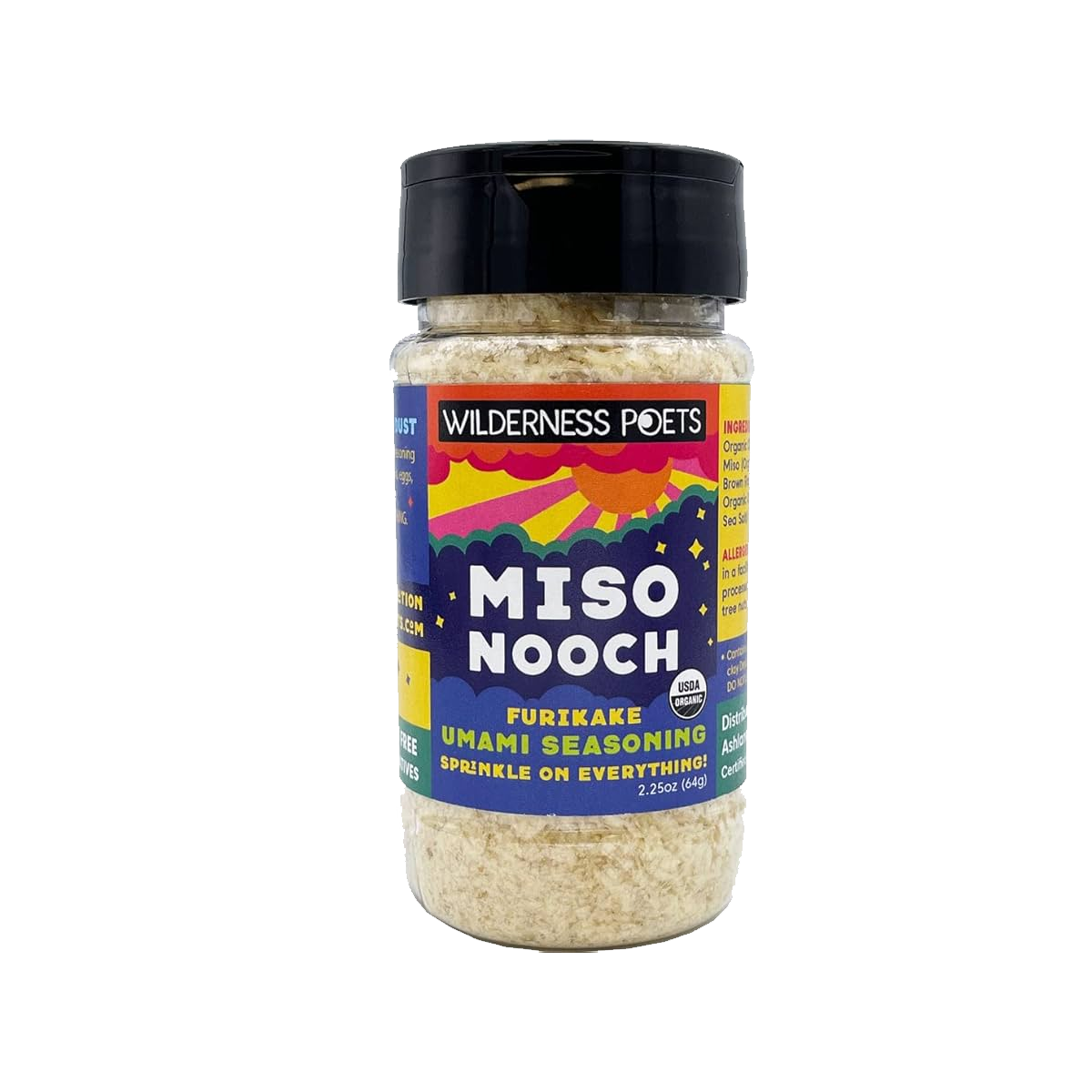 Wilderness Poets - Organic Dried Chickpea Miso "Miso Nooch" - Case of 6 Shaker Bottles - 2.25 oz.