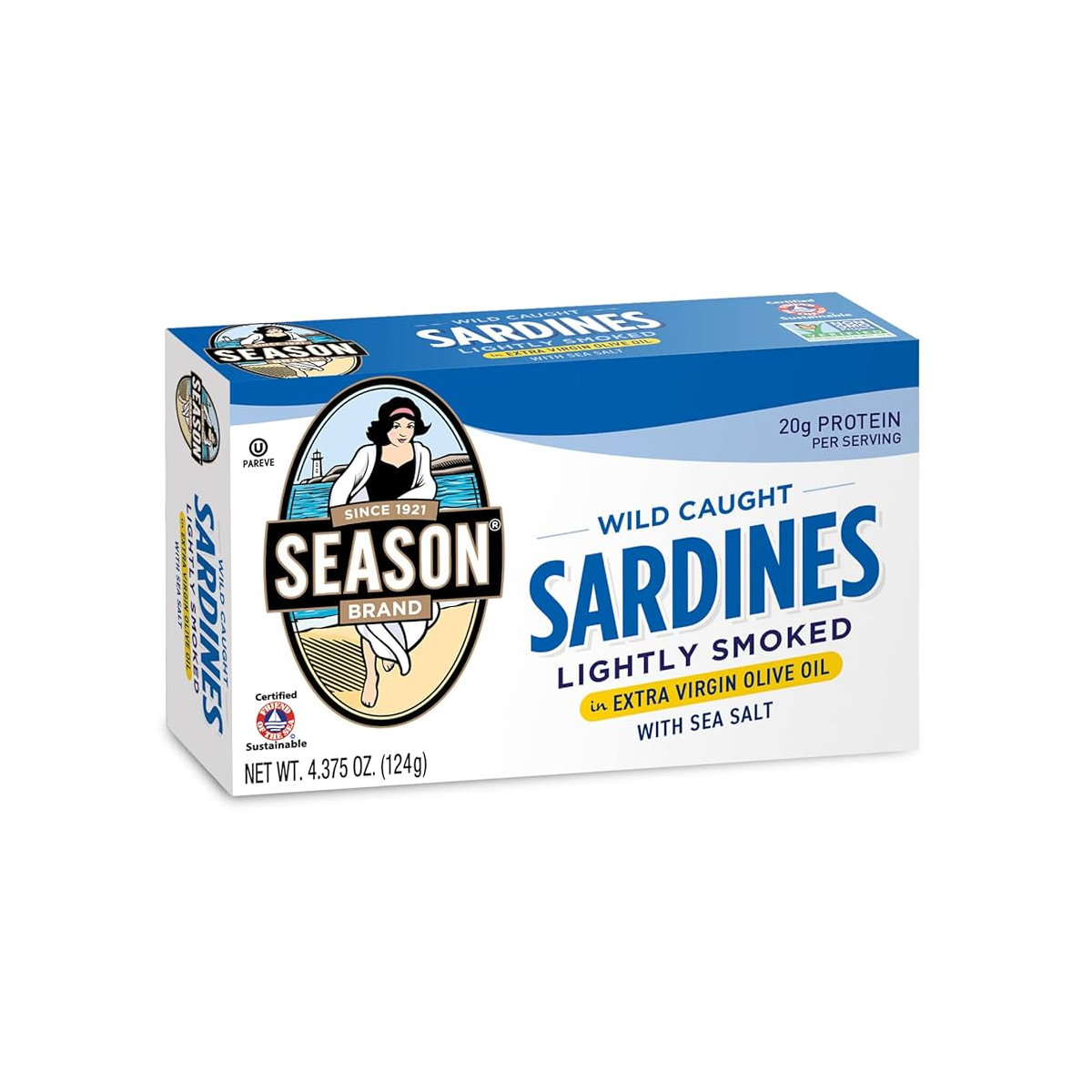 Season, Sardines Lightly Smoked Bristling With Olive Oil, Case Of 12, 3.75 oz