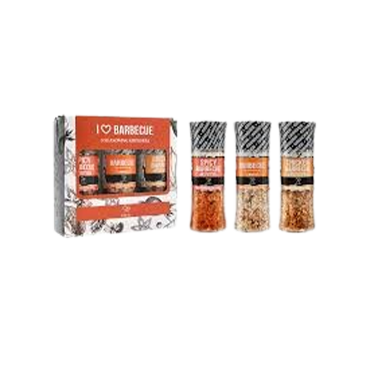 Soeos I Love Pepper Spice Seasoning Set of 3 with Integrated Grinders - Case of 24 - 4.98 oz