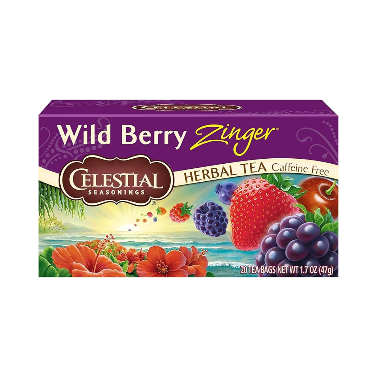 Celestial Seasonings, Herbal Tea Wild Berry Zinger, Case Of 6, 20 bag