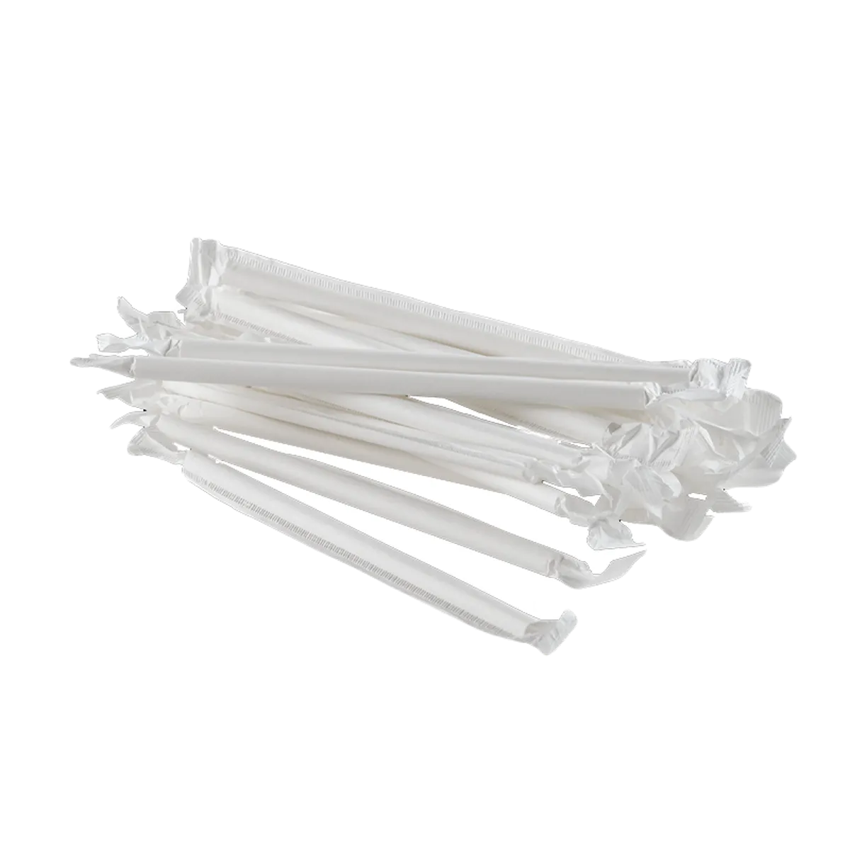 Straws Disposable White Paper Coated