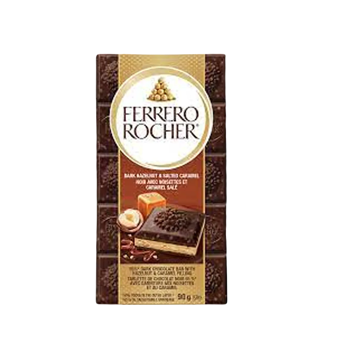 Dark Hazelnut and Salted Caramel Chocolate Bar 90G