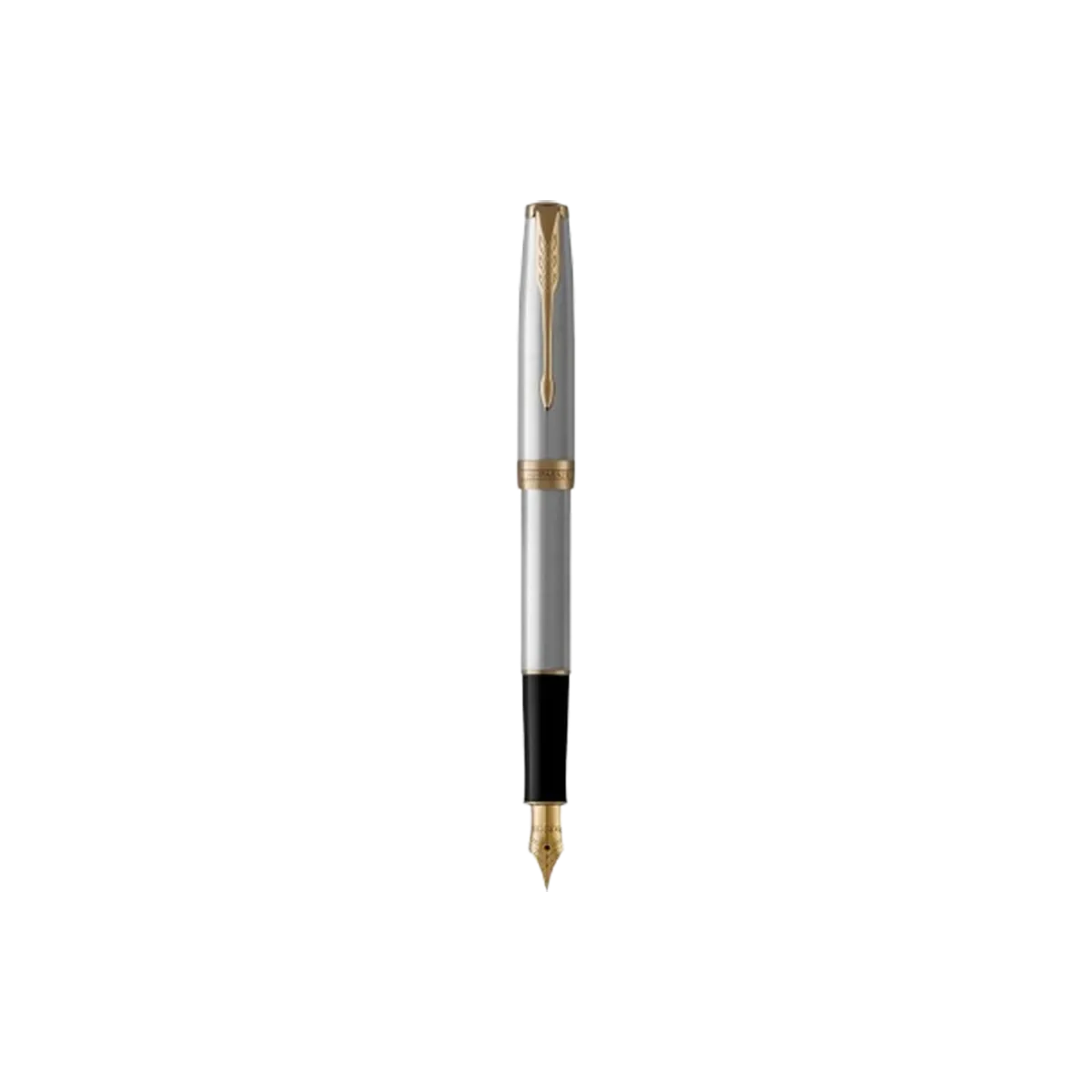 Parker Sonnet Stainless Steel Fountain Pen  With Gold Trim GT Medium Point