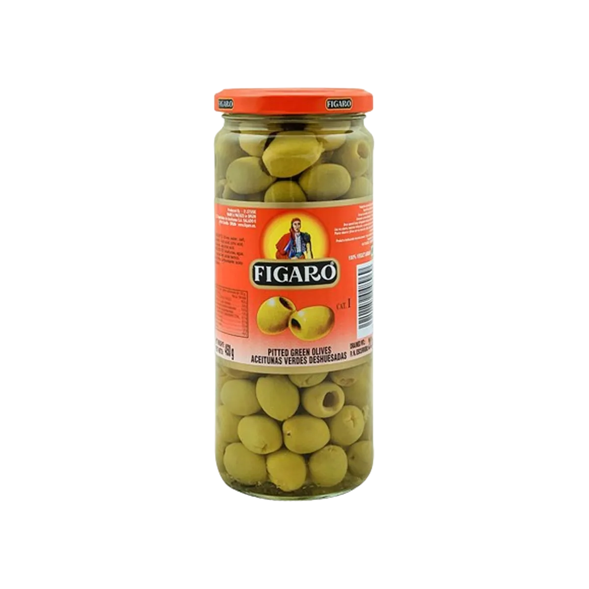 Figaro Green Olive Pitted 450g