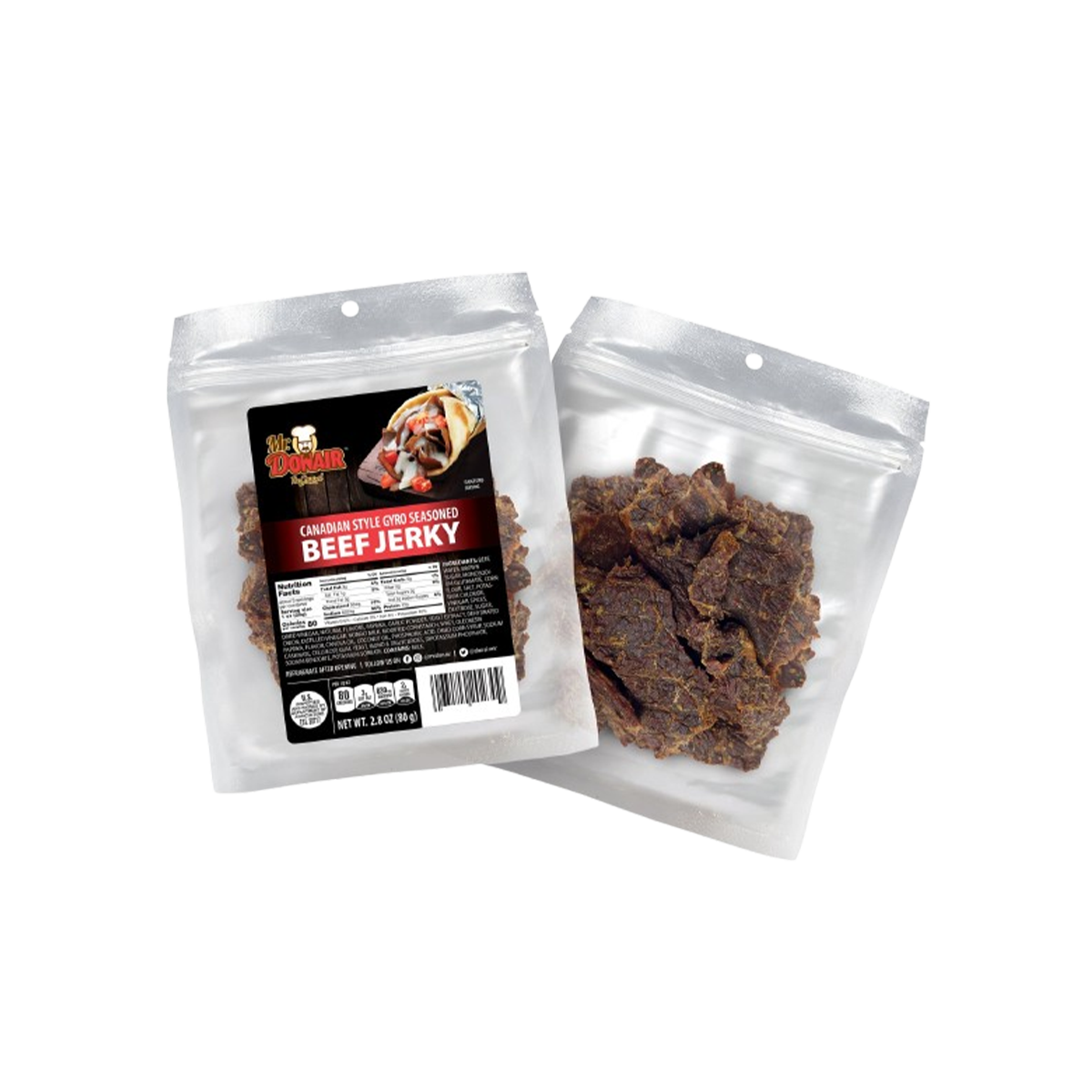Tony's Meats Ltd, Mr. Donair Canadian Style Gyro Seasoned Beef Jerky - Case of 12 - 2.85 OZ