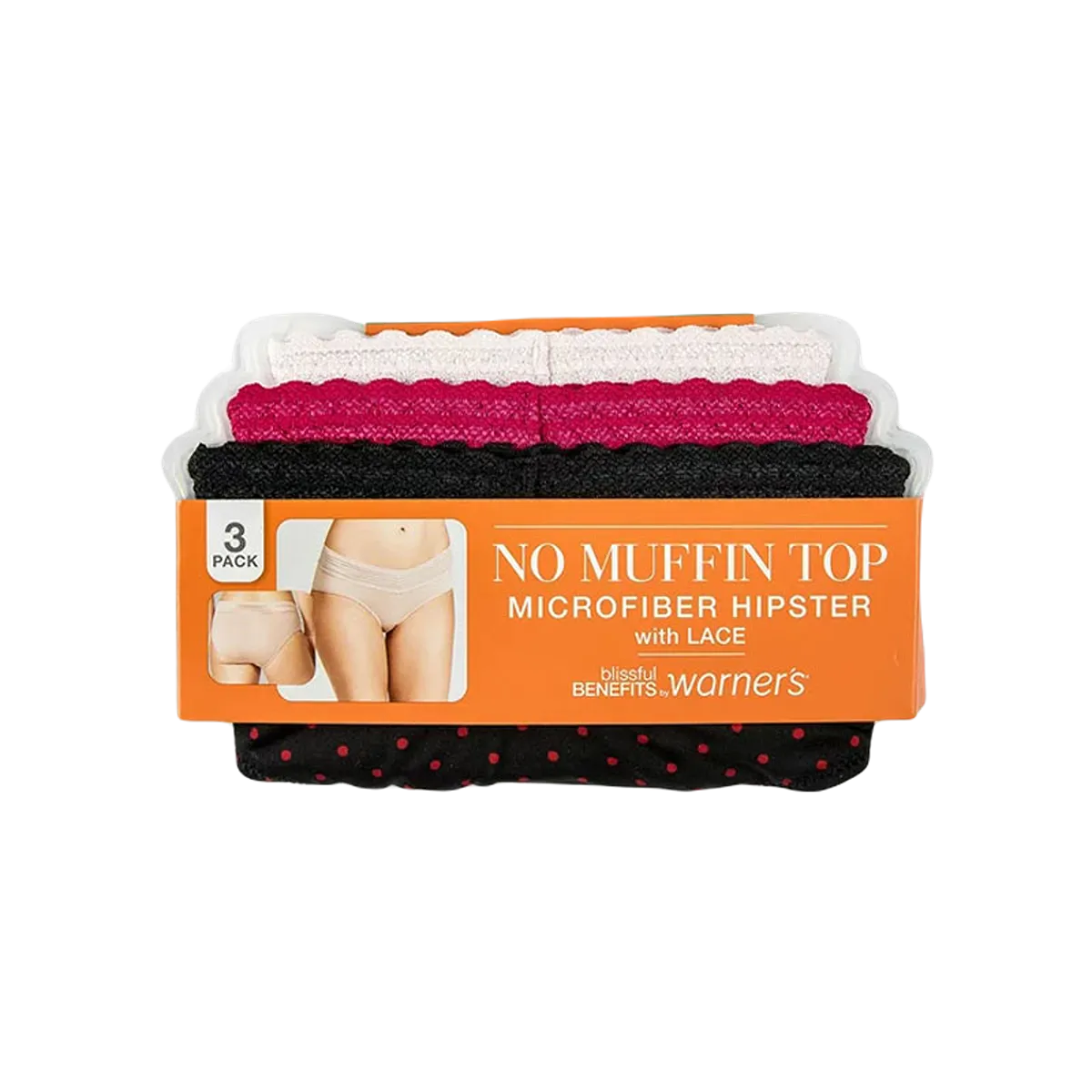 Warners No Muffin Lace Hipster XL 3 Pack No 8