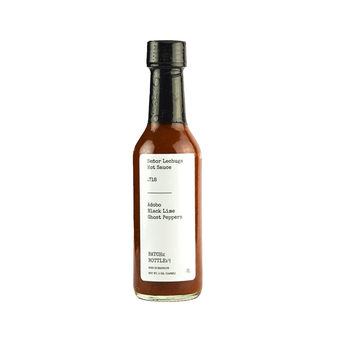 Senor Lechuga Hot Sauce, Senor Lechuga Hot Sauce .718 Adobo Black Lime Ghost Peppers - Case of 12 - 5 OZ
