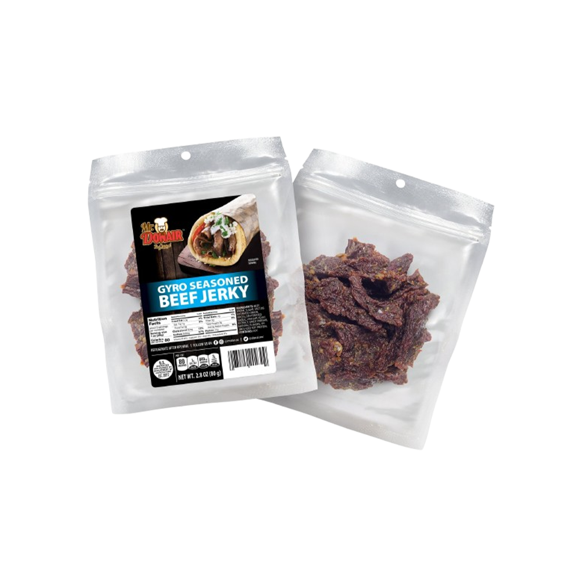 Tony's Meats Ltd, Mr. Donair Traditional Gyro Seasoned Beef Jerky - Case of 12 - 2.85 OZ