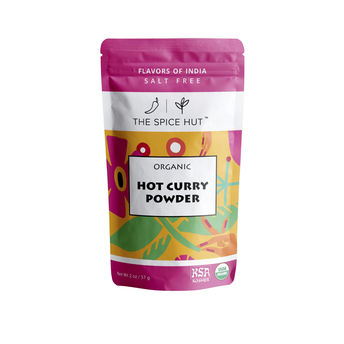 The Spice Hut, Organic Hot Curry Powder Seasoning, Case of 6 Pouches, 2 Ounces / Pouch