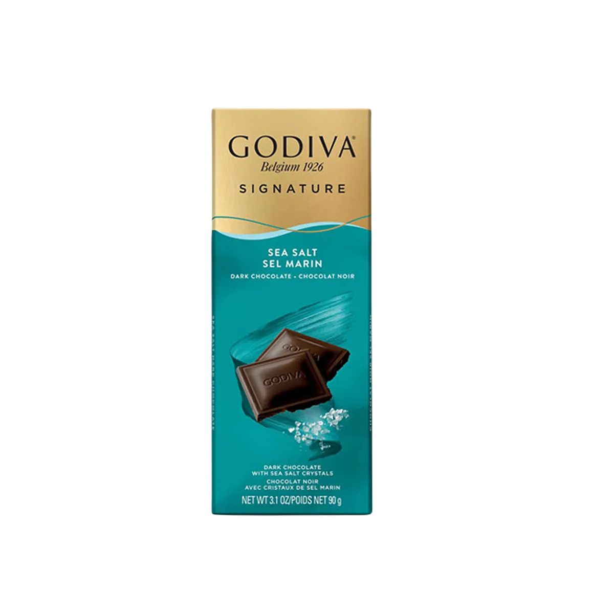 Godiva Signature Dark Chocolate Bar Sea Salt 90g