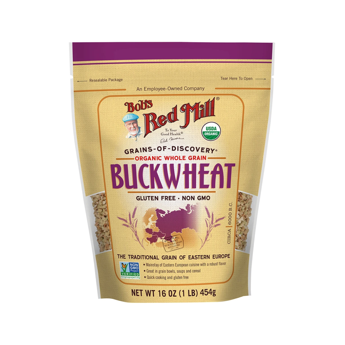 Bob's Red Mill, Organic Whole Grain Buckwheat, Case Of 4, 16 oz