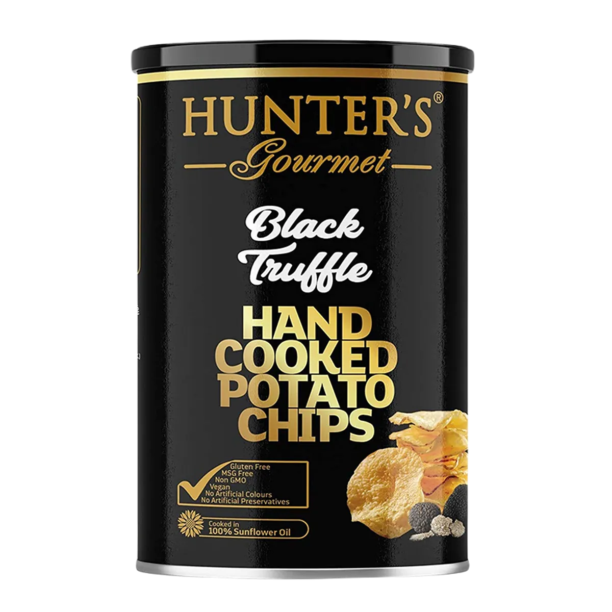 Hunters Potato Chips Black Truffle Gold Edition Tin 150g