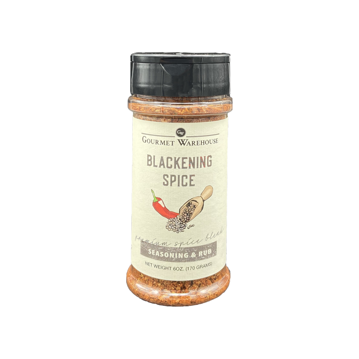 Gourmet Warehouse Blackening Spice Rub & Seasoning, 4 oz , Case of 6