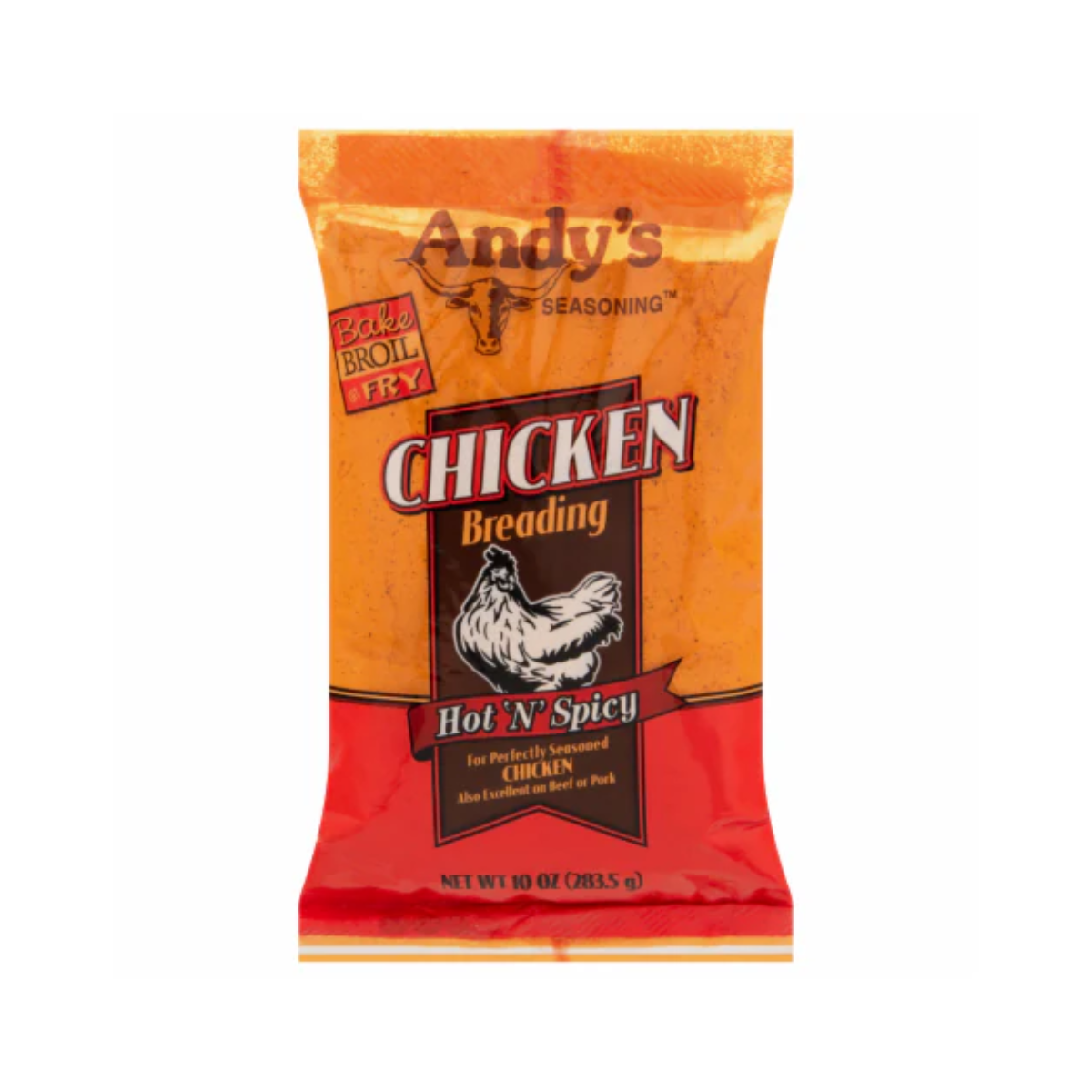 Andys, Hot and Spicy Chicken Breading Seasoning, Case Of 12, 10 oz