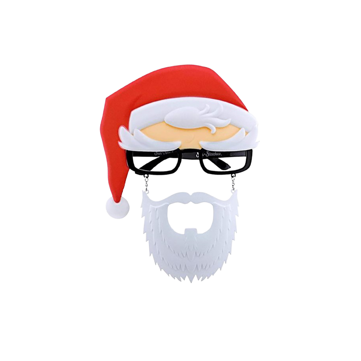 Sun-Staches Clear Lens Santa Readers with Beard Glasses 1pc