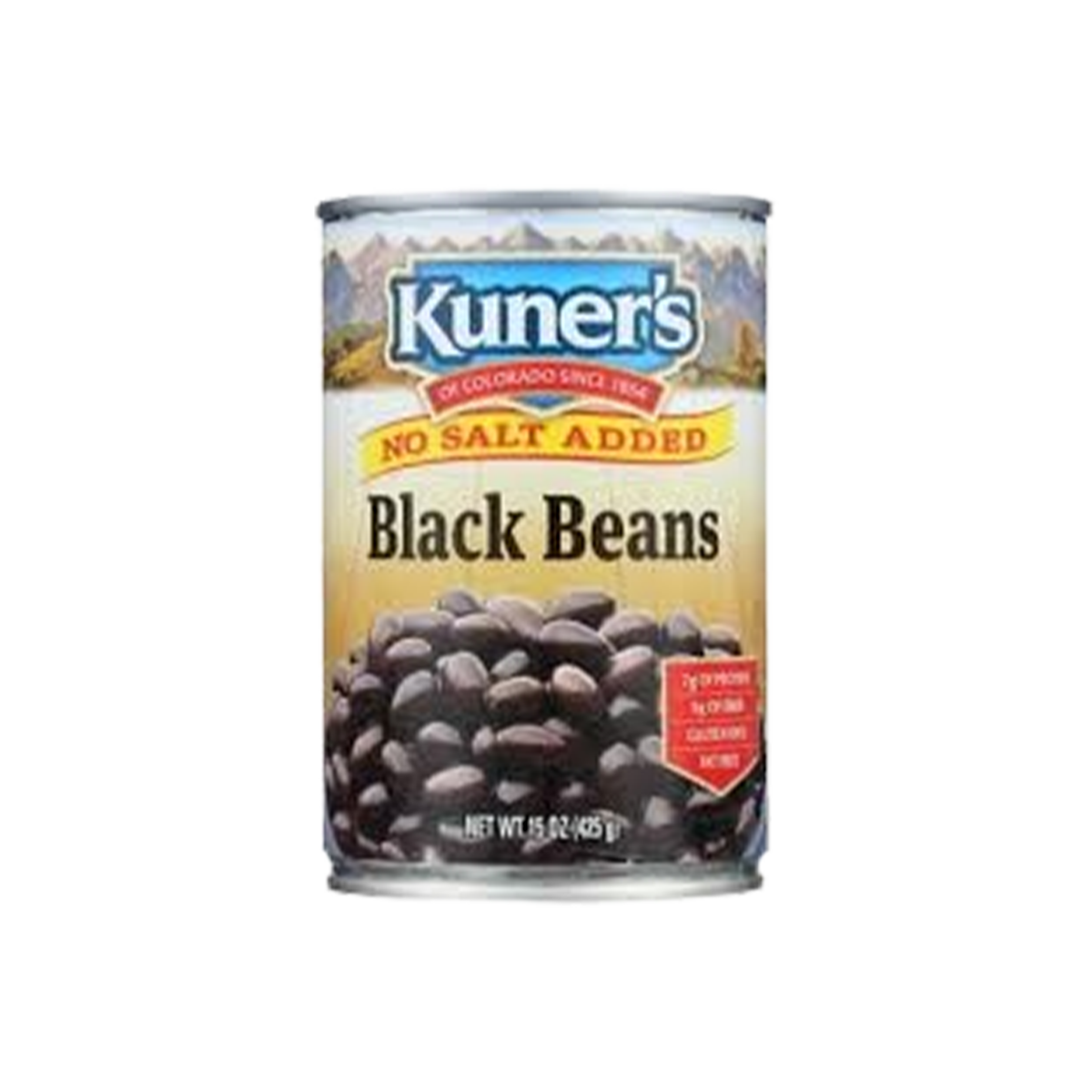 Kuners, Black Beans No Salt Added, Case Of 12, 15 oz