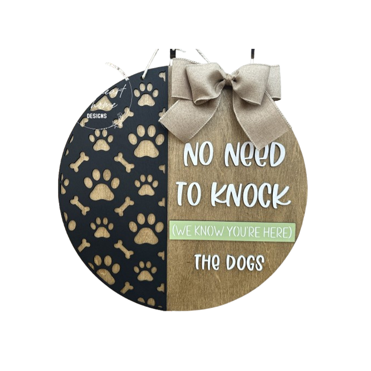 Imagine Design No Need to Knock the Dogs (Dimensional Seasonal Door Hanger) - 10"x10"x1/4"