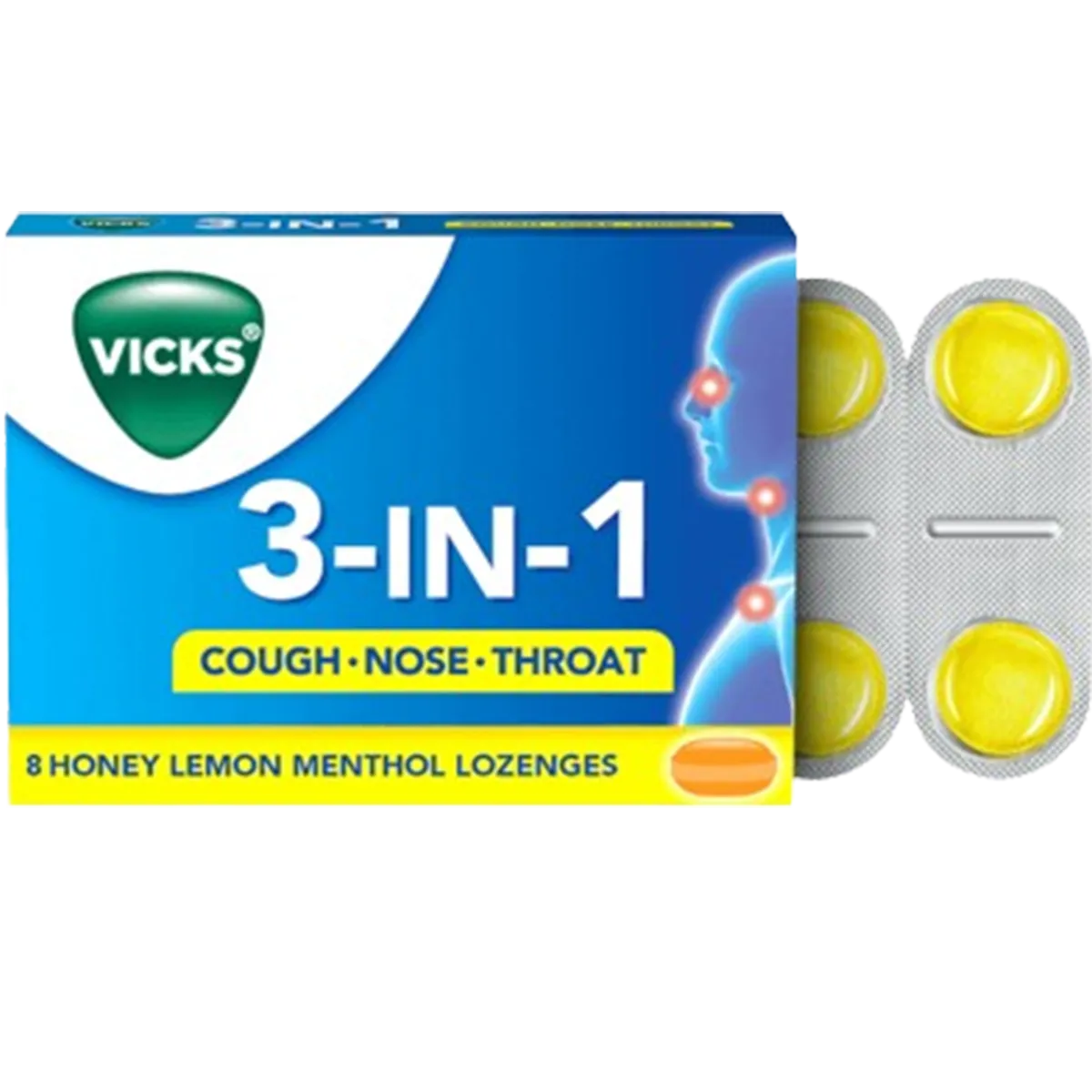 Vicks Menthol Lozenges 3 in 1