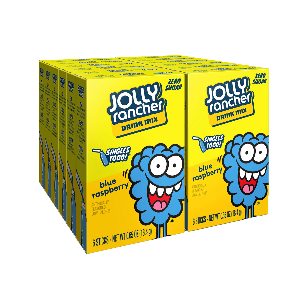 Jolly Rancher Rancher Singles To Go Water Drink Mix, Blue Raspberry, 12 Boxes With 6 Packets Each