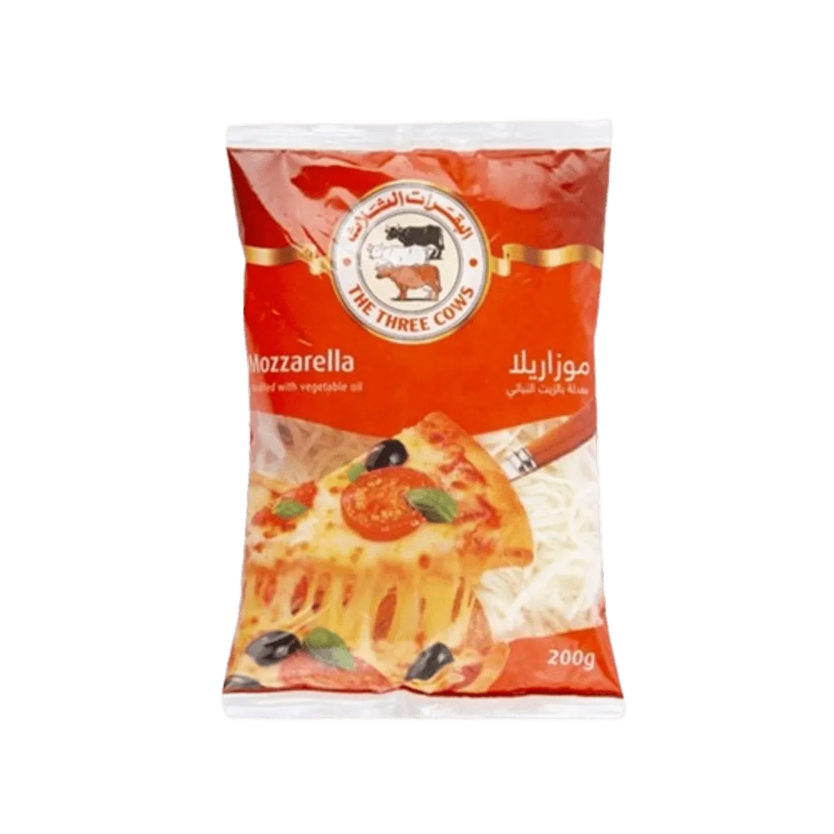 The Three Cow Shredded Mozzarella 200g