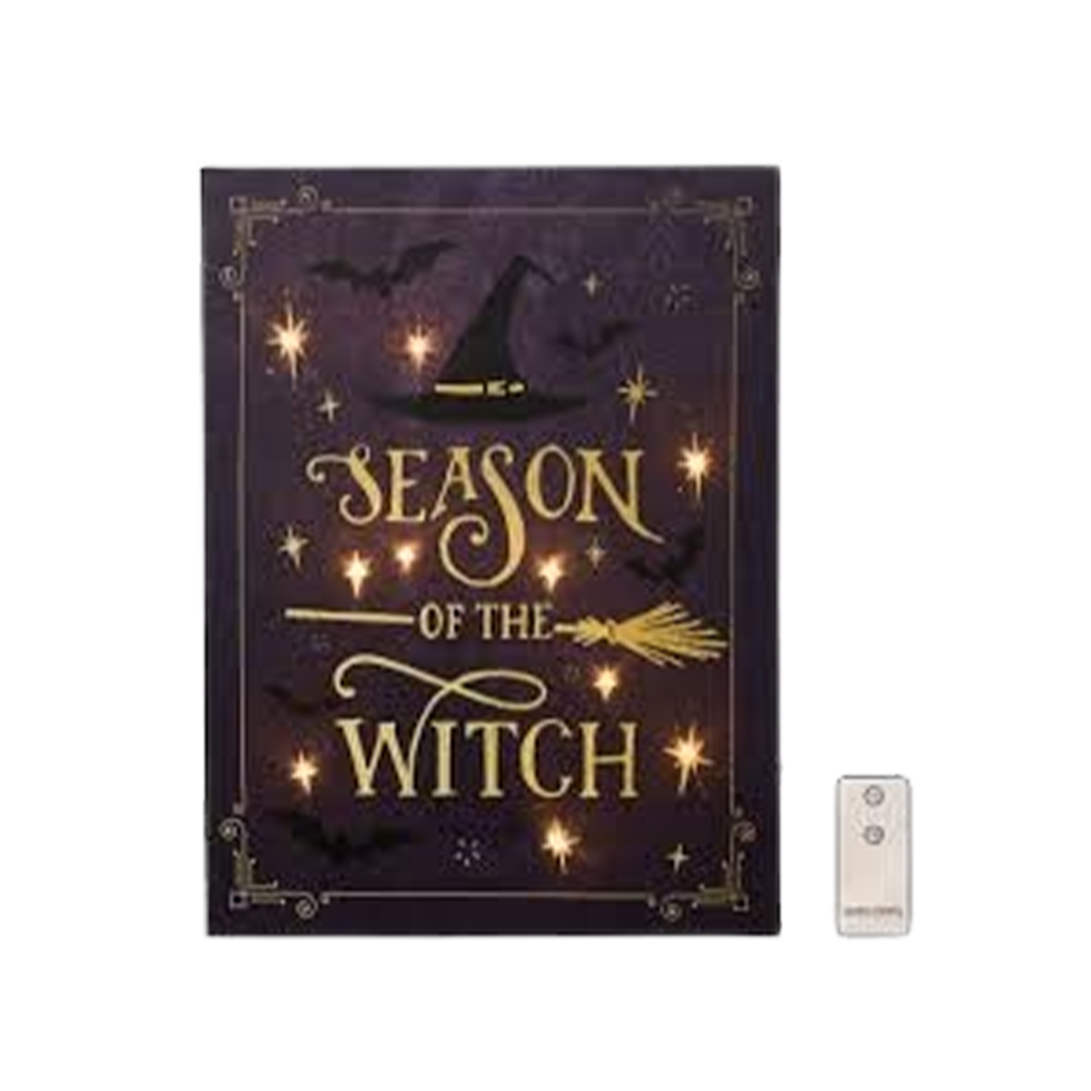 LumaBase Battery Operated Lighted Wall Art - Season of the Witch,    11.75 x 0.75 x 15.75