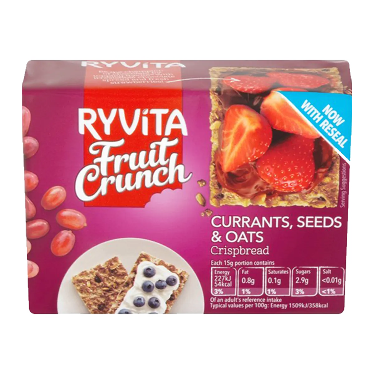 Ryvita Fruit Crunch Crispbread Currants Seeds & Oats