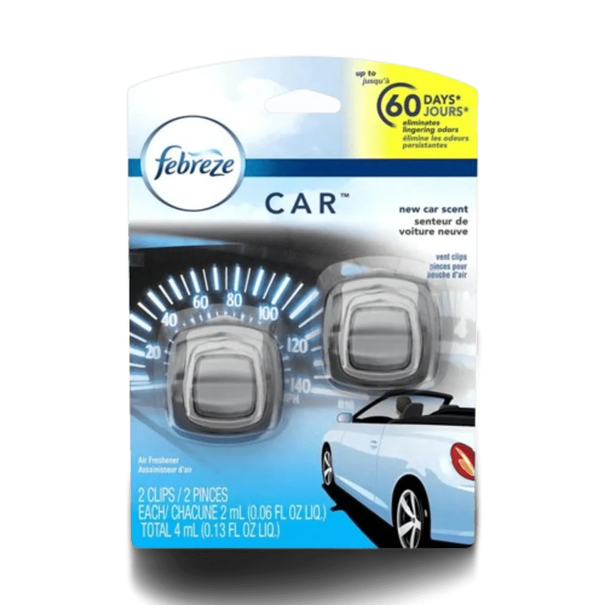 Febreze Car Freshener Vent Clip New Car Scent 2ml