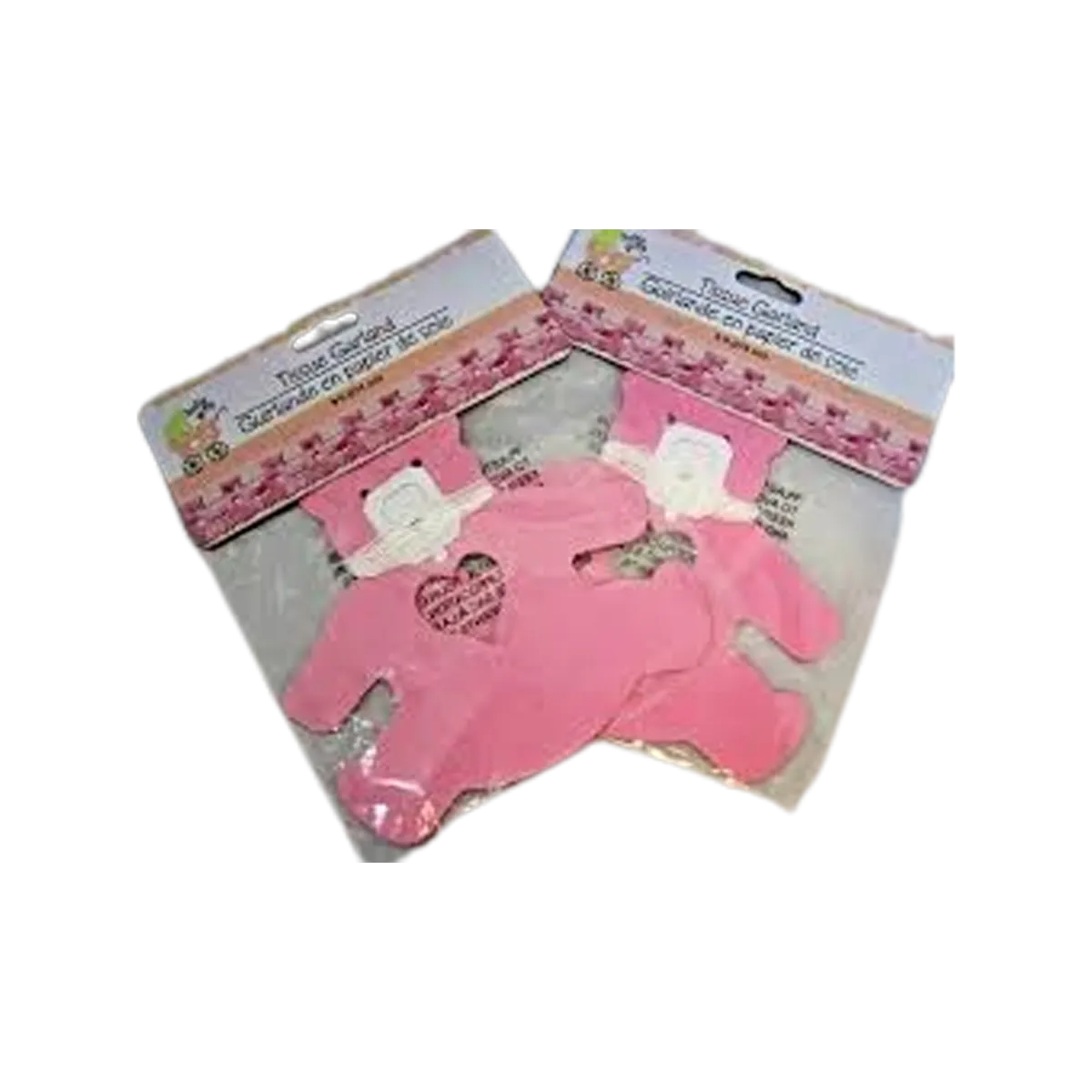 Pink Bears With Hearts Tissue Garland Banners