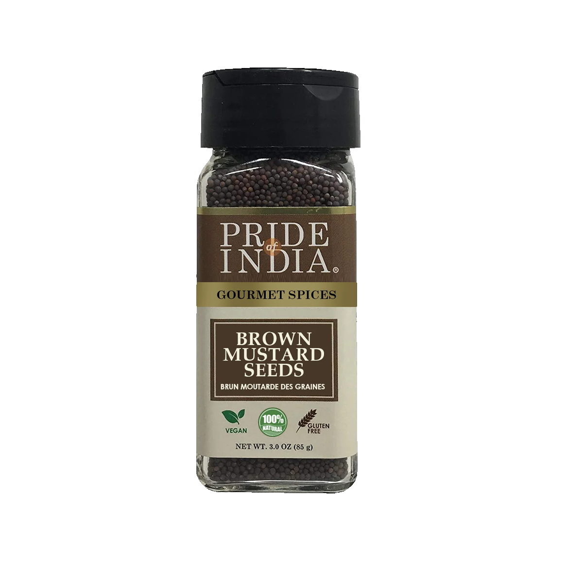 PRIDE OF INDIA Brown Mustard Seed Whole - Case of 6 - 3 oz
