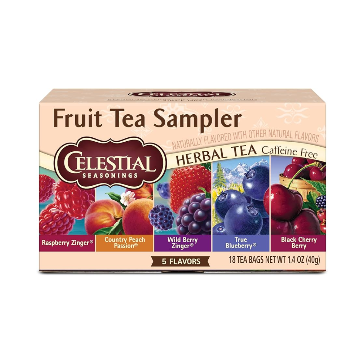 Celestial Seasonings, Herbal Tea Fruity Variety Pack, Case Of 6, 18 bag
