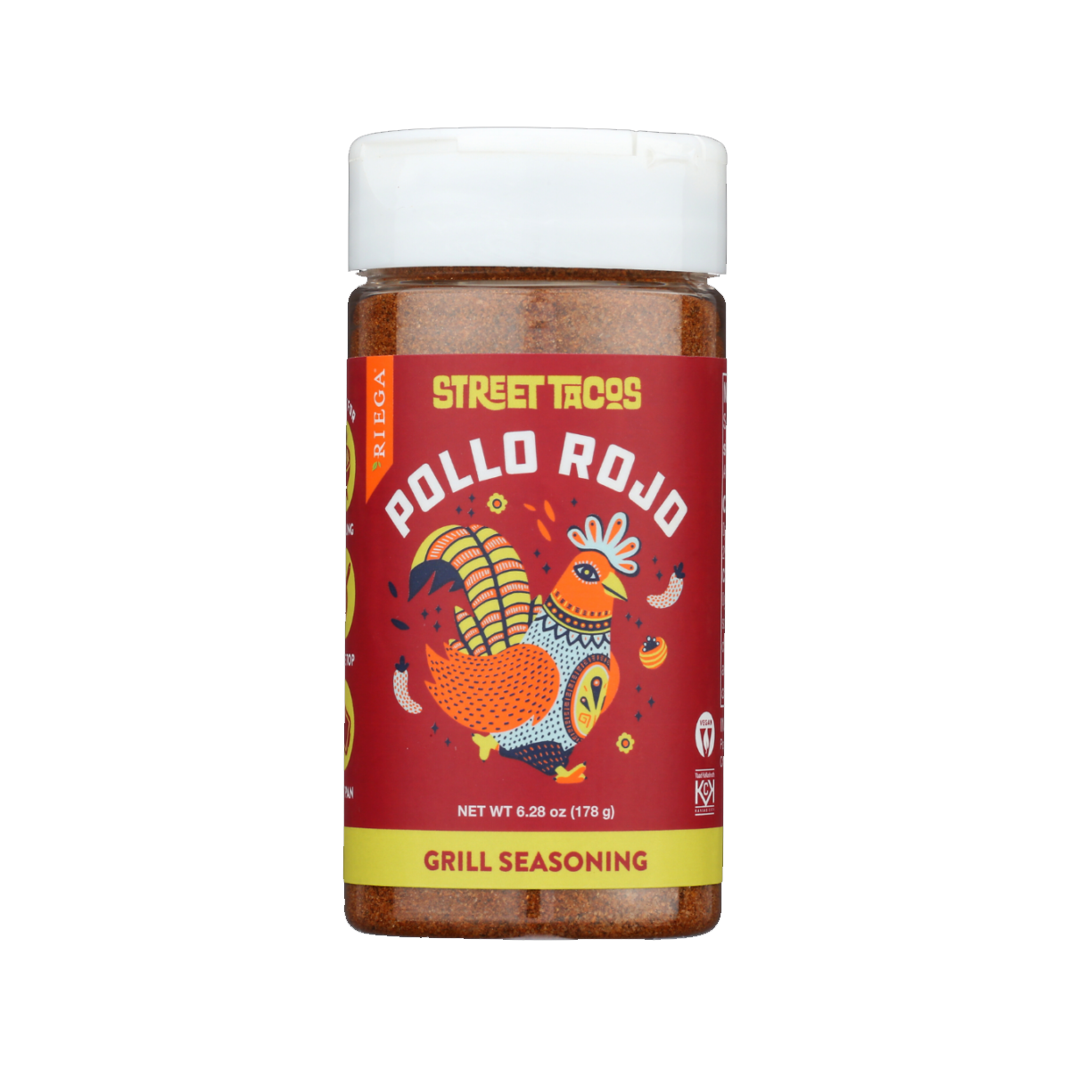 Riega Foods, Street Tacos Pollo Rojo Seasoning, Case Of 6, 6.28 oz
