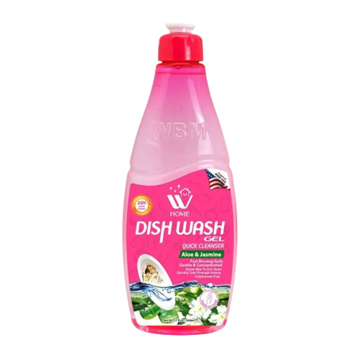 Wbm Dish Wash Gel Aloe & Jasmine 500Ml