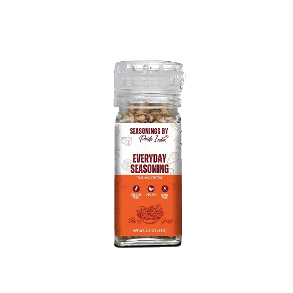 PRIDE OF INDIA Everyday Seasoning w/ Grinder Cap - Case of 6 - 2.3 oz