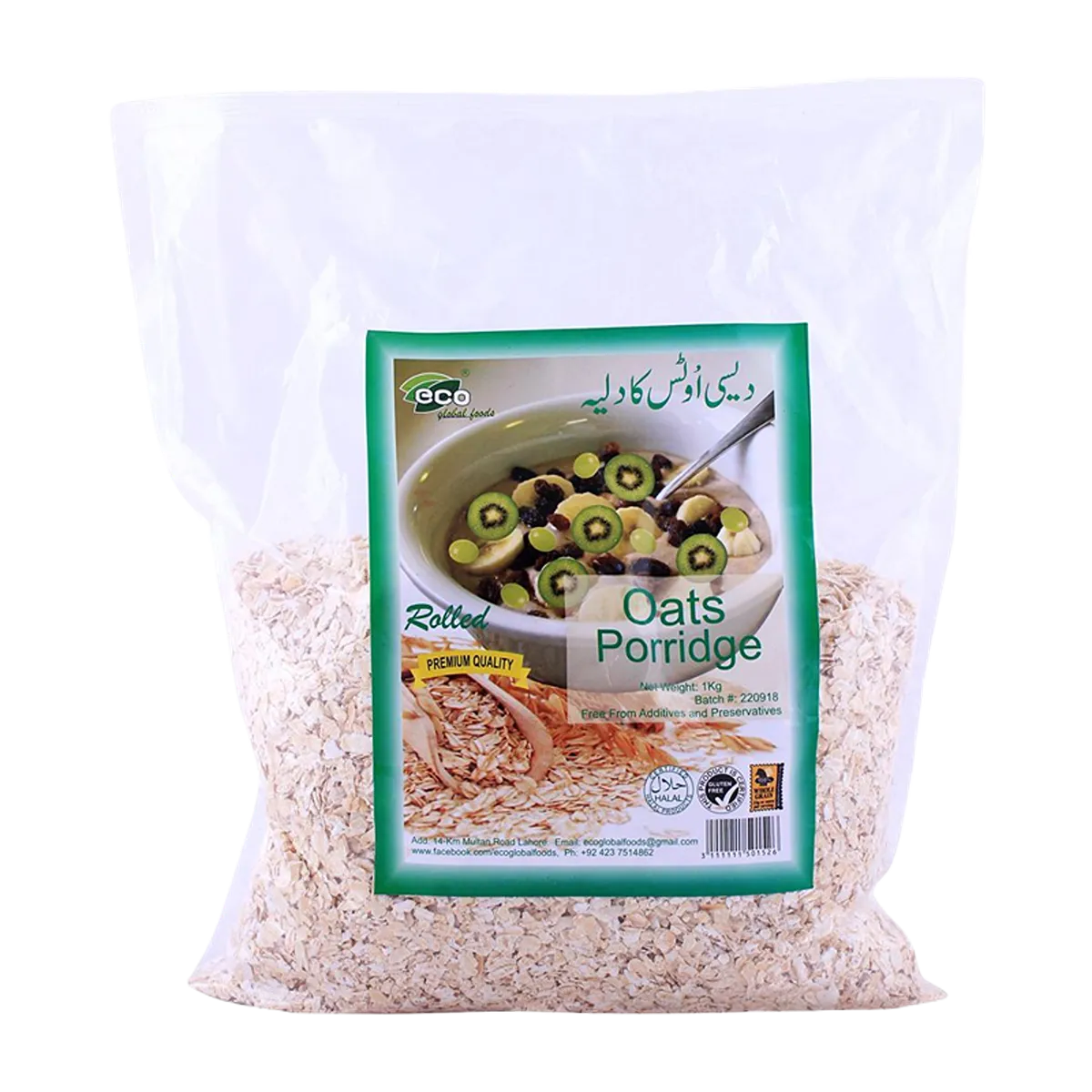 Eco Food Rolled Oats Porridge 1kg