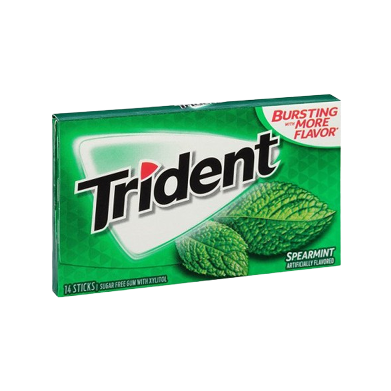 Trident Sugar Free Gum Spearmint 14 Sticks