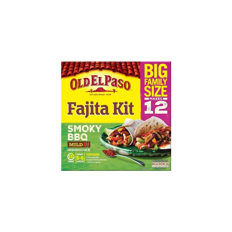 OLd El Paso Fajita Kit Smoky BBQ Family Size 750g