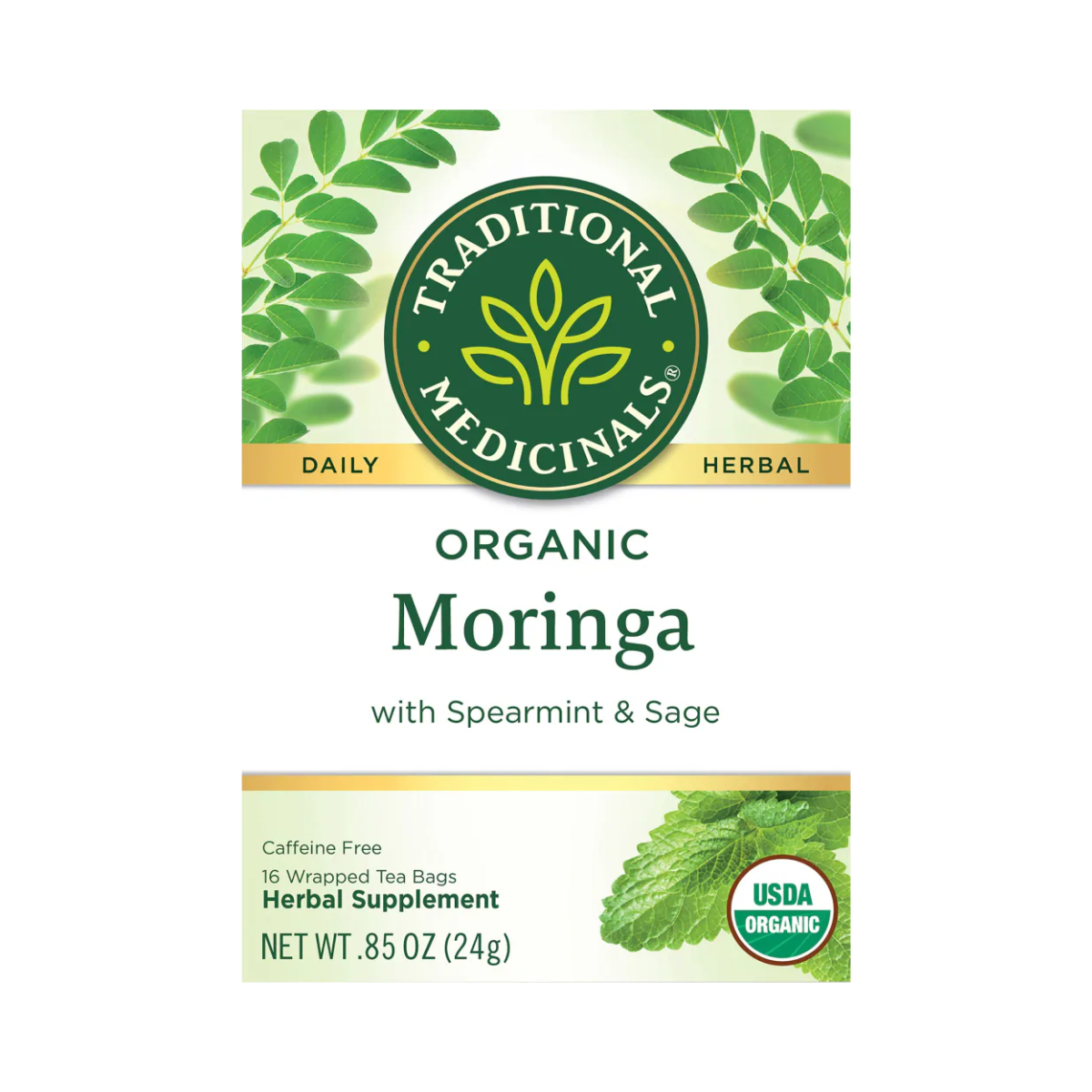 Traditional Medicinals Organic Moringa with Spearmint & Sage Tea 16 count