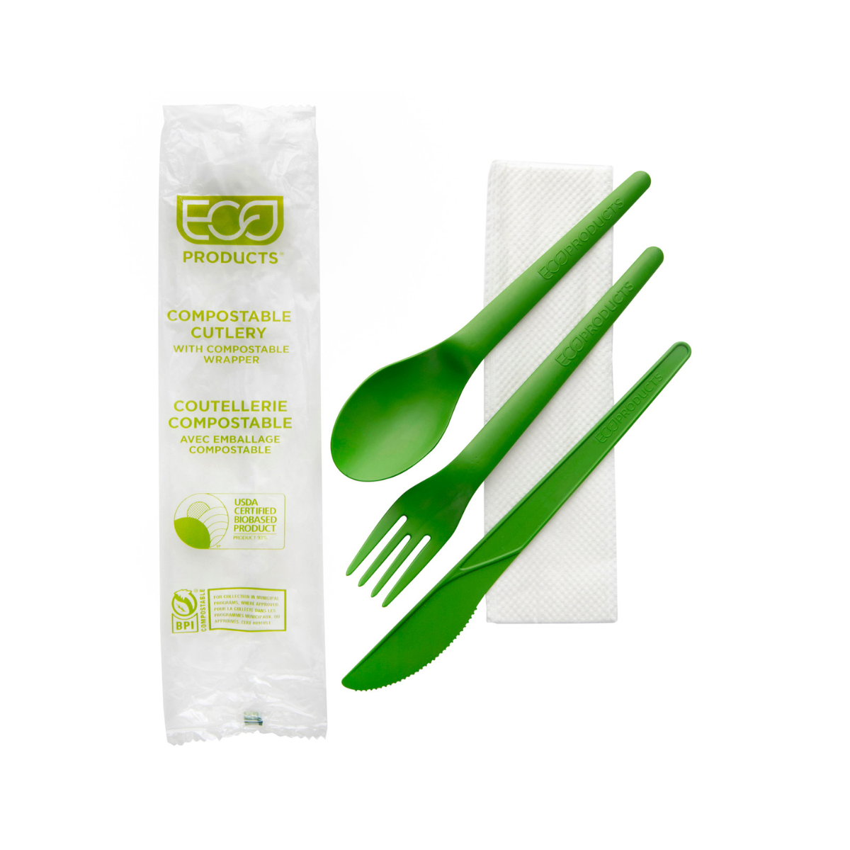 ECO-PRODUCTS - Plantware® Renewable & Compostable Fork - 6in Green - Case of 1000 - 6in