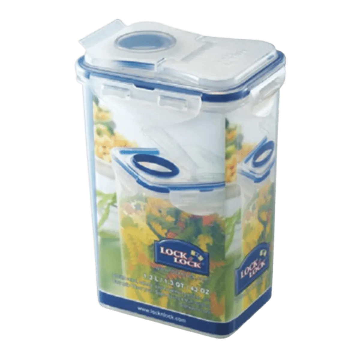 RECT. SHORT FOOD CONTAINER 1.3L W/FLIP