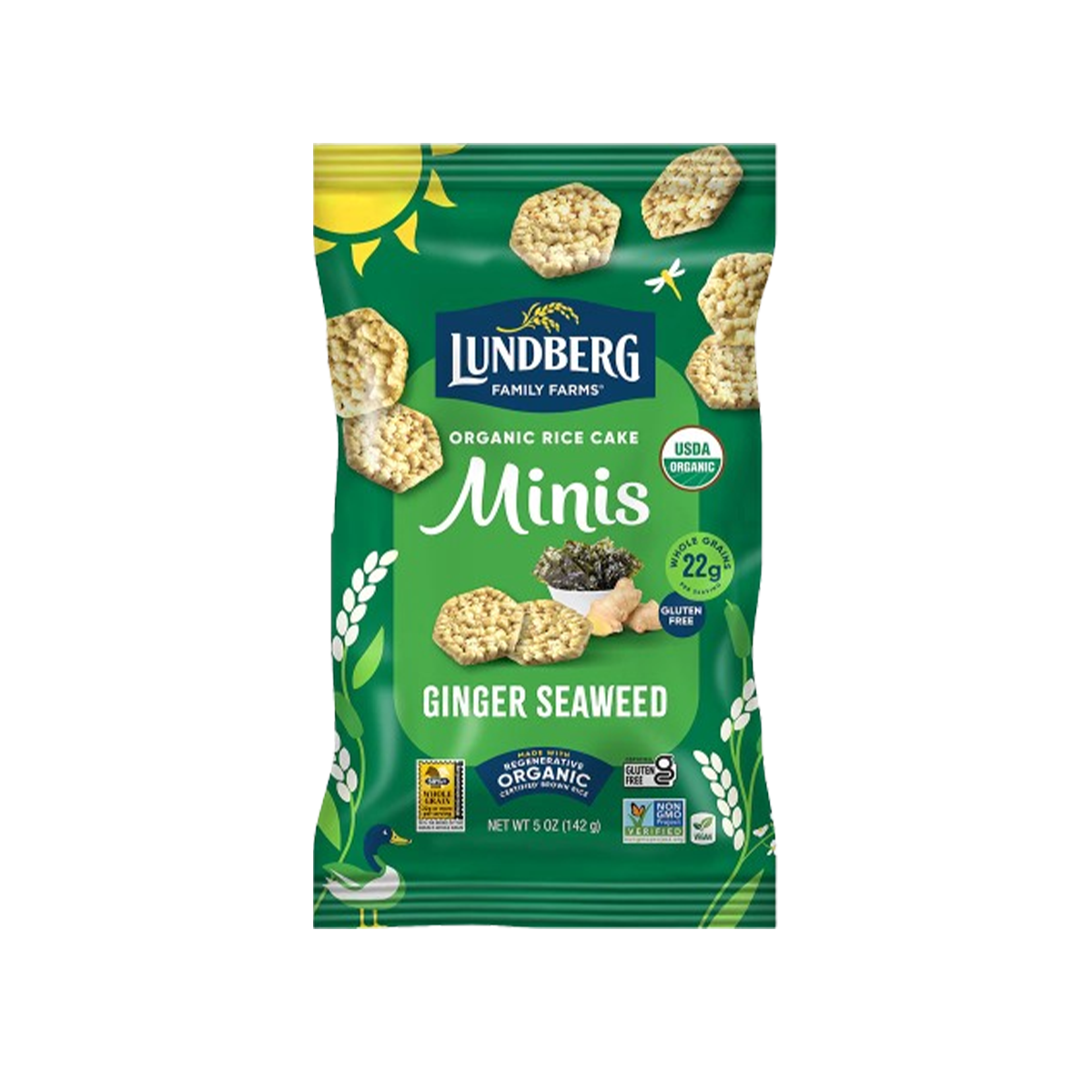 Lundberg Family Farms, Organic Rice Cake Minis Ginger Seaweed, Case Of 6, 5 oz