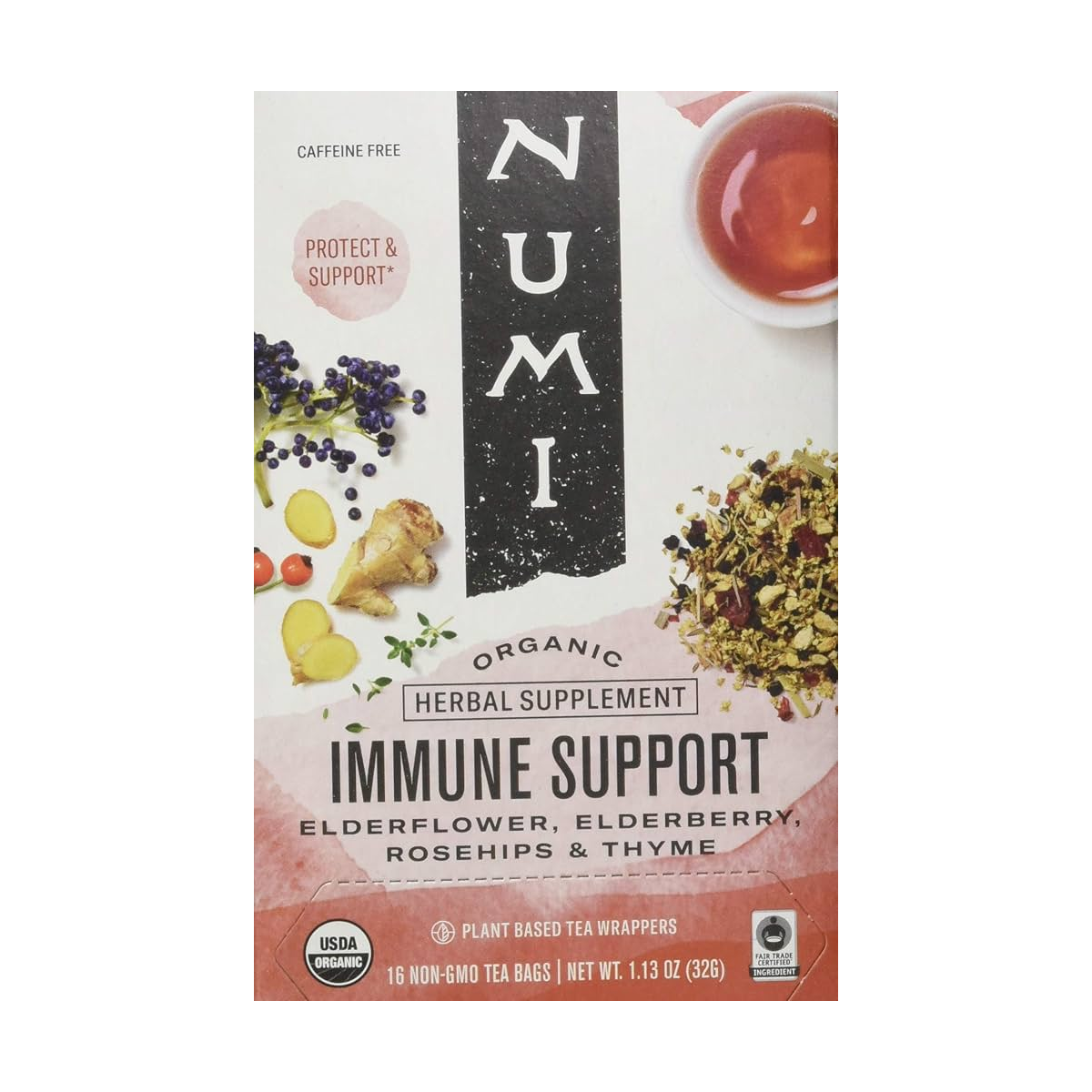 Numi, Organic Tea Herbal Tea Immune Sport, Case Of 6, 16 bag